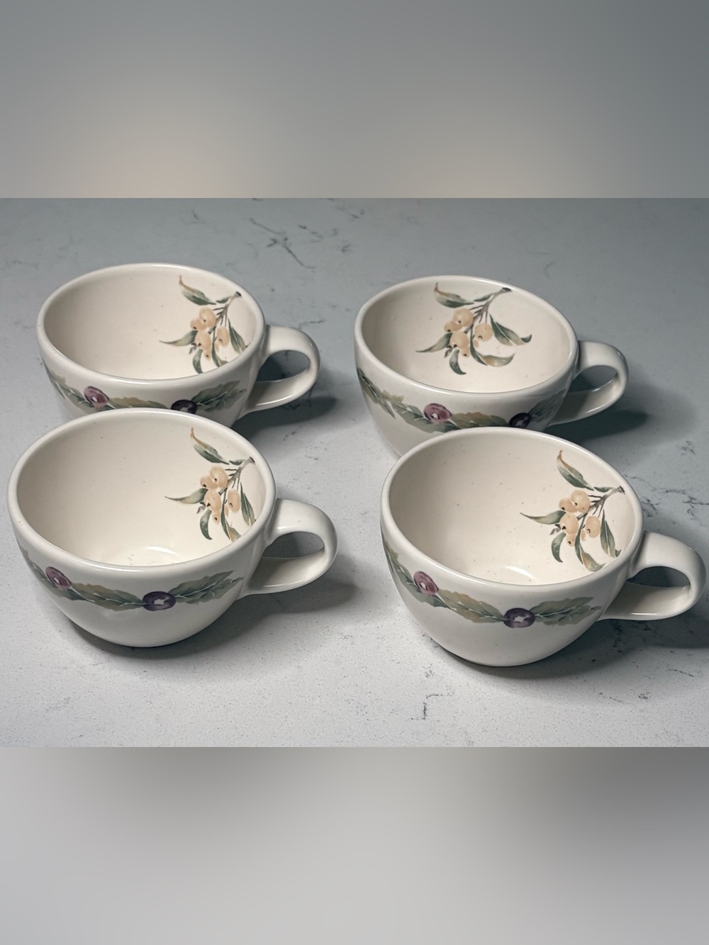 Pfaltzgraff Cream Mugs “Jamberry” Made in USA